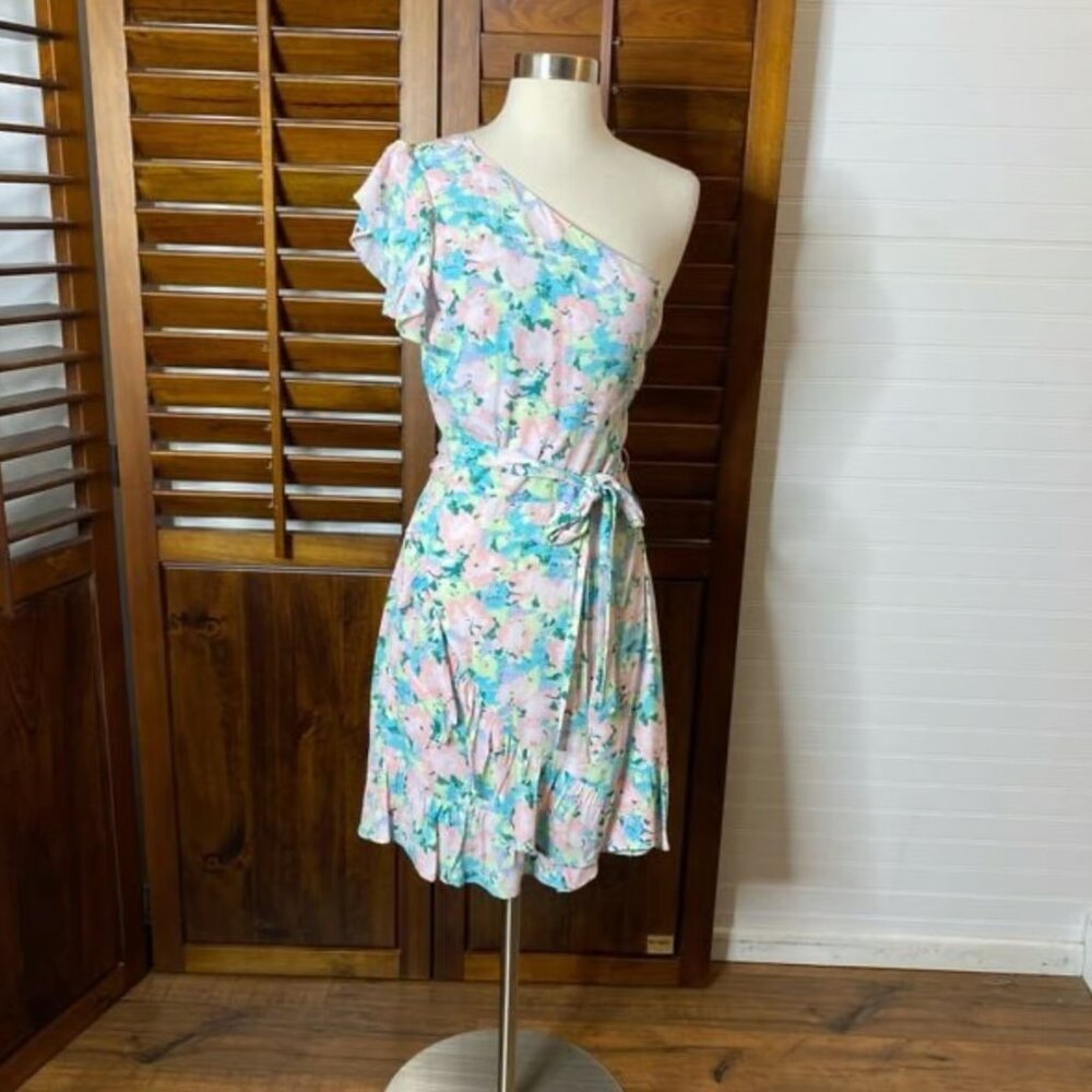 Gianni Bini Floral One Shoulder Dress